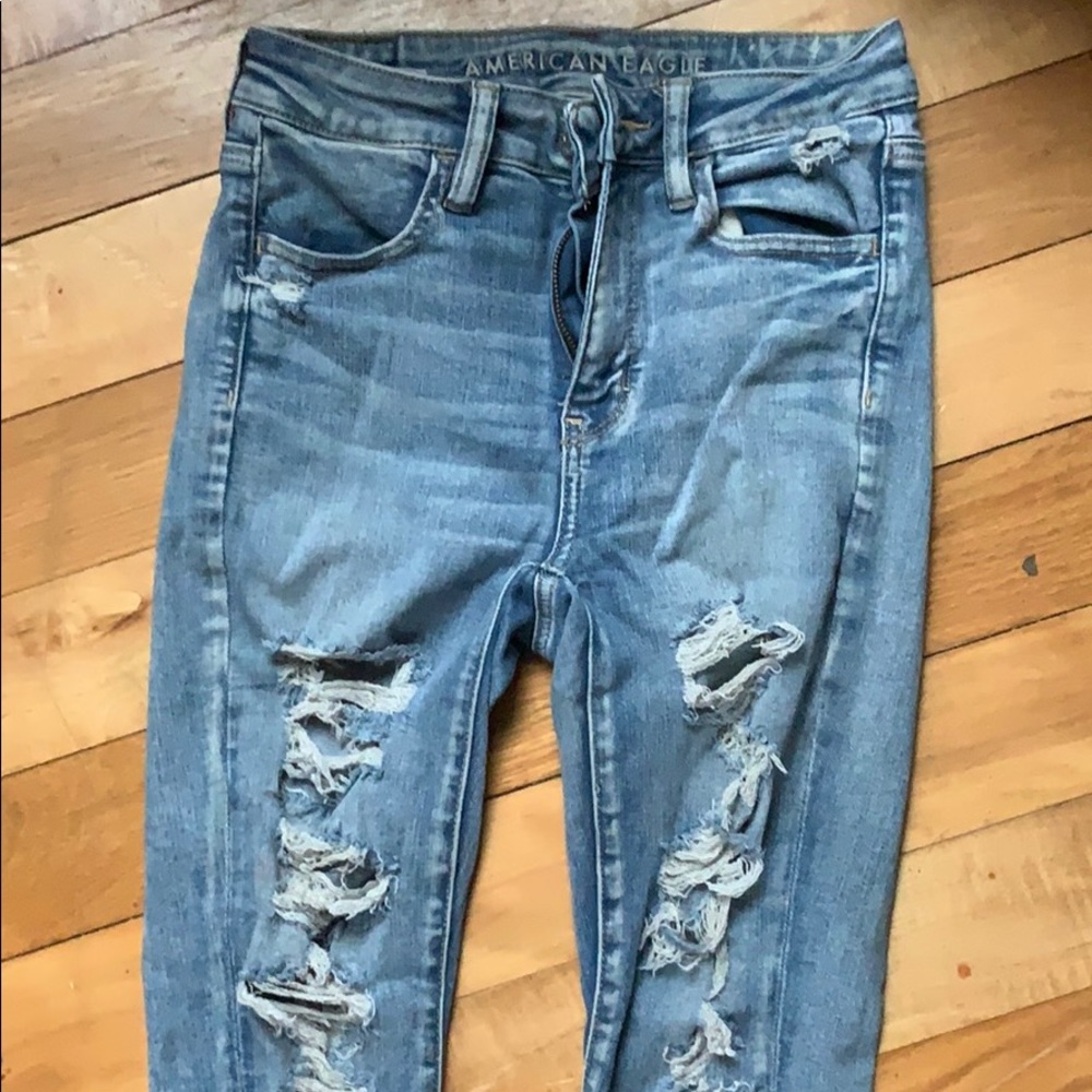 American eagle next level stretch distressed jean